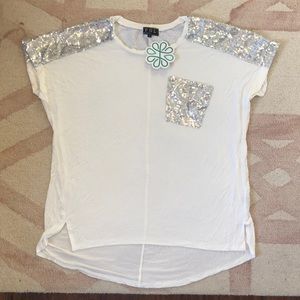 White sequins t shirt